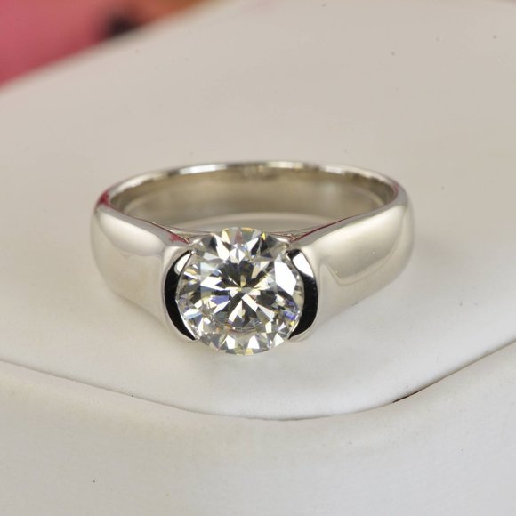 SunEE Jewelry Jewelry - Certified 2ct Moissanite Diamond Solitaire Engagement Ring NEW